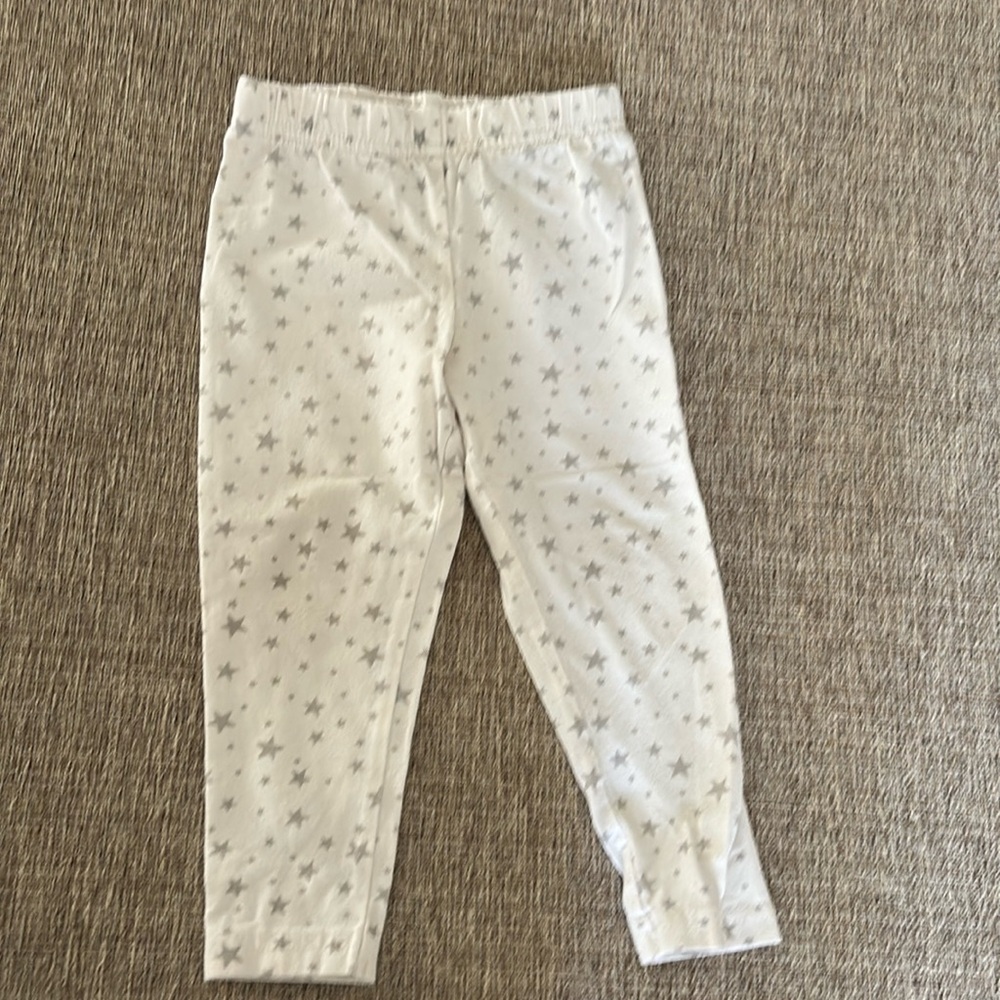 Carters pants. White with silver stars.